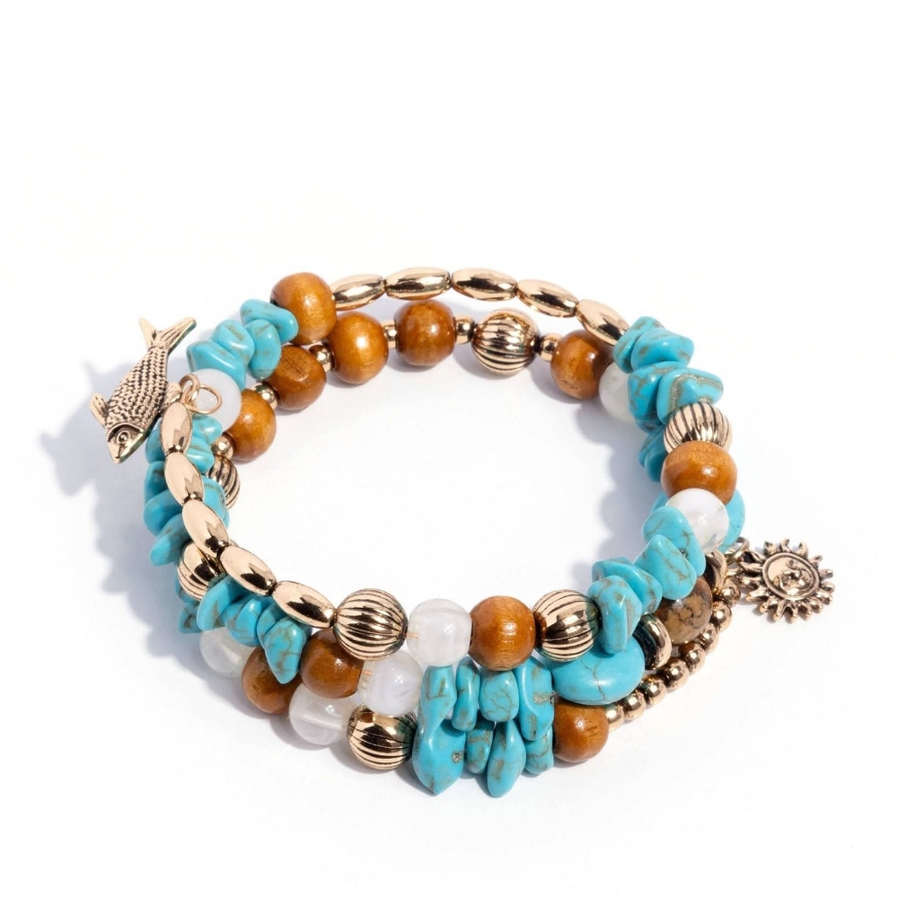 Gold and Turquoise Bracelet